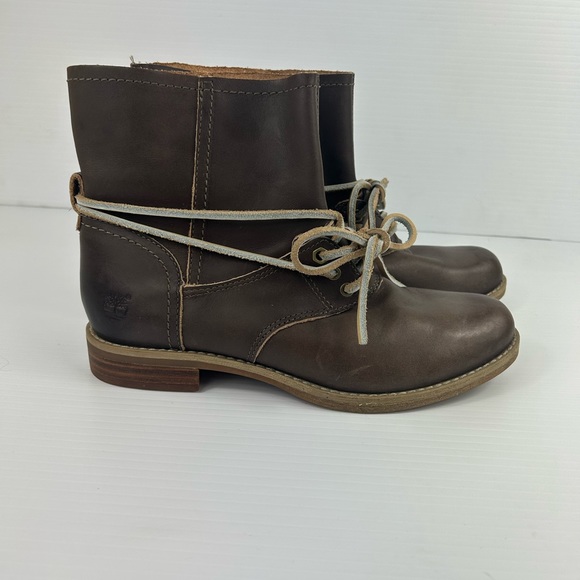 TIMBERLAND Earthkeepers Savin Hill Brown Leather Lace Up Boots - Picture 6 of 8